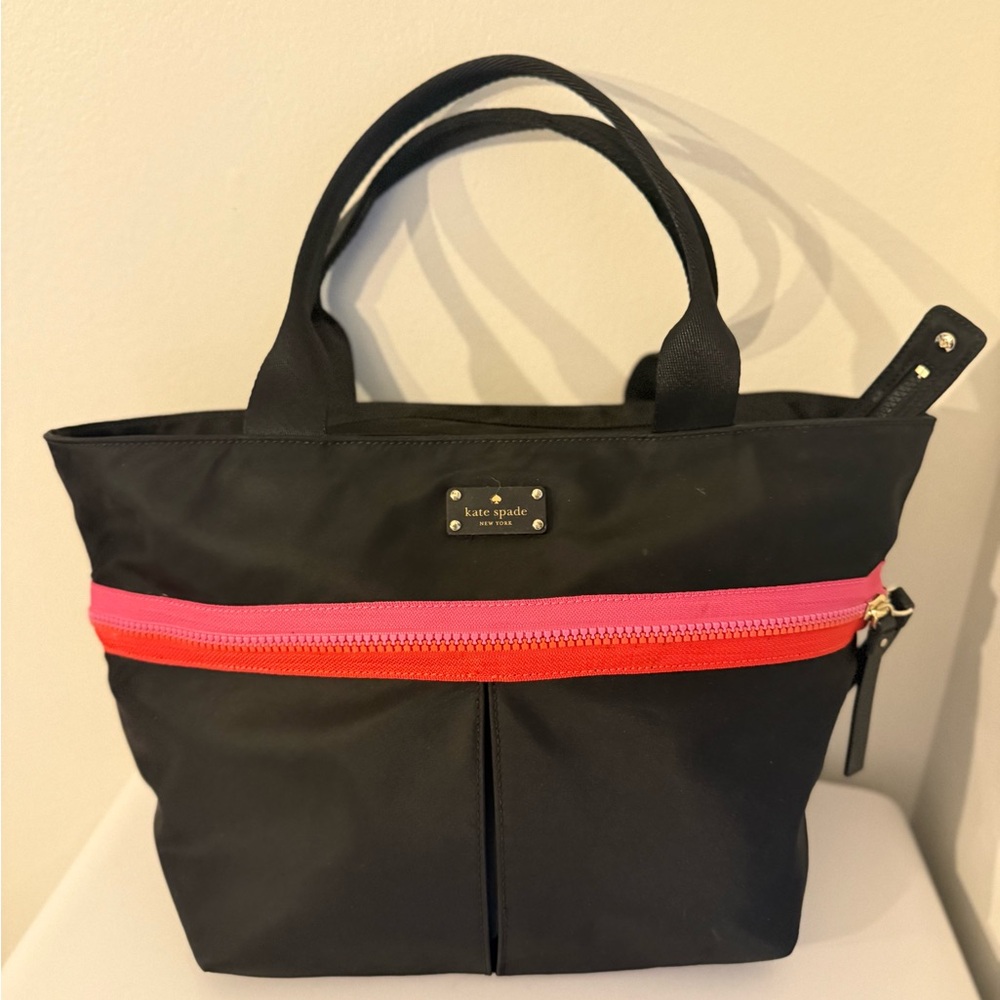 Kate Spade Black Cosmetic Bag with Red Accent